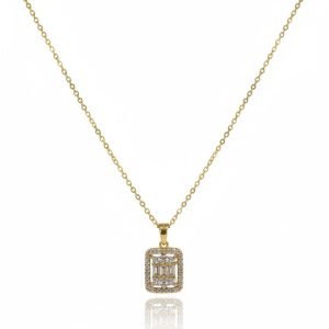 Crystal frame necklace