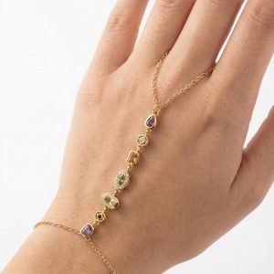 Colourful stones hand chain