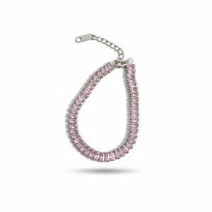 silver Éclat tennis bracelet in light pink
