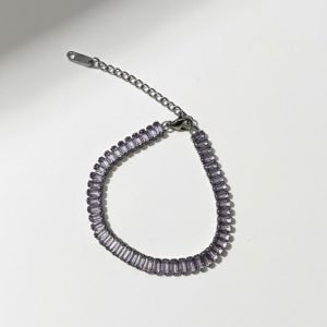 Silver Éclat tennis bracelet in dark purple