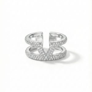 Starlight V ring in silver