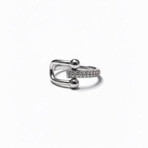 Le duo ring in silver