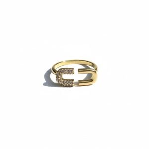Open link ring in gold