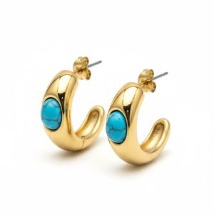 Turquoise dome earring