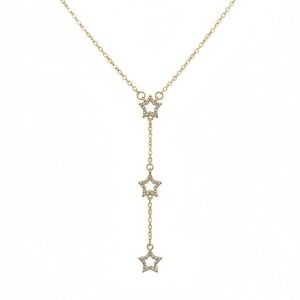 Triple stars drop necklace