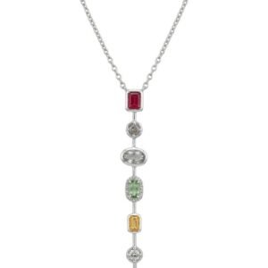 Redish Colorful Drop Necklace In Silver