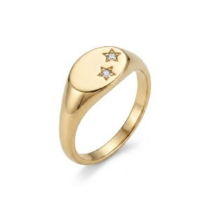 The Twin Star Pinky Ring In Gold